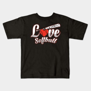 love softball Kids T-Shirt